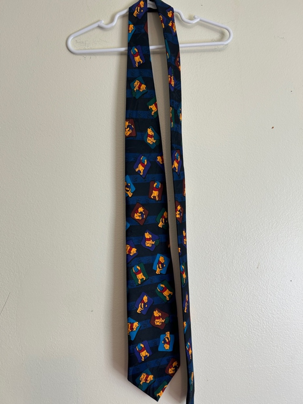 90s VTG Disney Dark Blue Tie with Multicolor Pooh Motifs